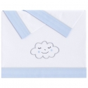 Tríptico de sábanas NUVOLA nube azul para minicuna, cuna o convertible