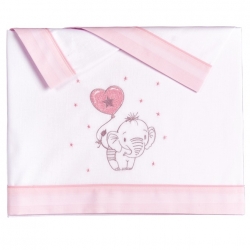Juego textil para bebe ELEFANTINO rosa de Pekebaby