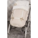 Saco carrito bebé de invierno con polipiel y pelo LEATHER color beige