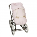 Saco carrito bebé de invierno con polipiel y pelo LEATHER color rosa