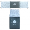 Funda nórdica, protector, almohada, bajera y relleno LITTLE CROWN azul premium