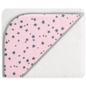 Capa de baño para bebé con capucha de estrellas LITTLE CROWN rosa