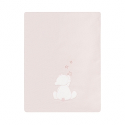 Colcha de minicuna dibujo de osito TEDDY color rosa