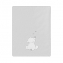 Colcha de minicuna dibujo de osito TEDDY color gris