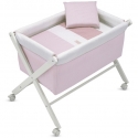 Minicuna color rosa VICHY 10 equipación completa para bebé
