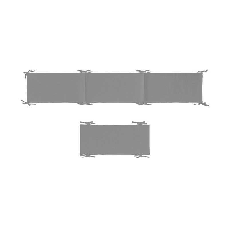 Protector completo en color gris para minicuna rectangular de PIRULOS