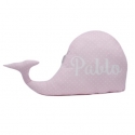 Almohada personalizada para bebé con figura de BALLENA rosa