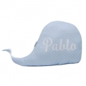 Almohada personalizada para bebé con figura de BALLENA azul